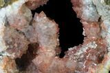 Quartz Crystal Geode Section with Hematite Inclusions - Morocco #136933-1